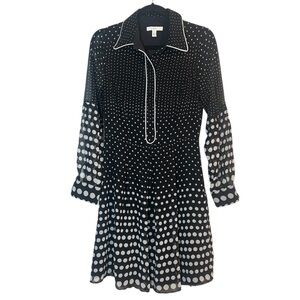 1901 Black & White Polka Dot Long Sleeve Dress